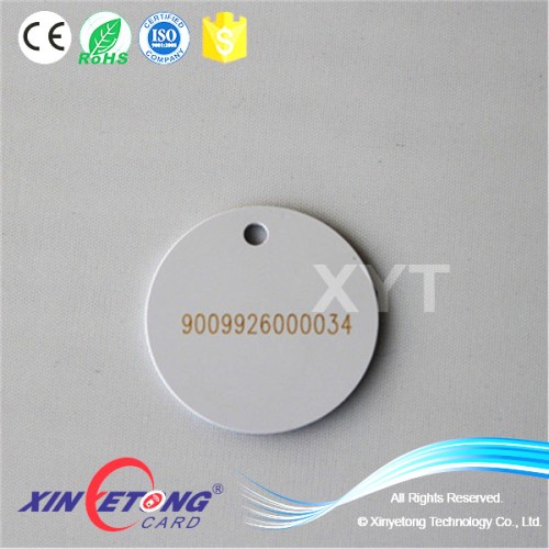 13.56mhz RFID Tag NFC Tag Laser Printing with Hole Hang