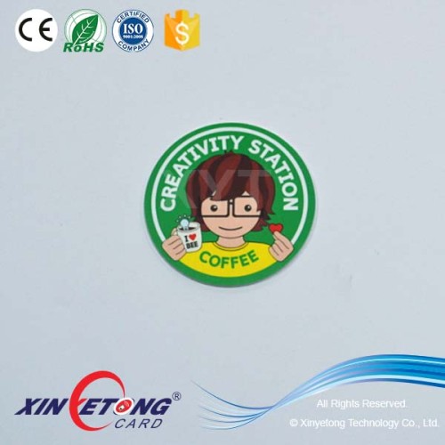 Transparent 13.56Mhz NFC Disc Tag with QR Code smallest Icode CoinTag