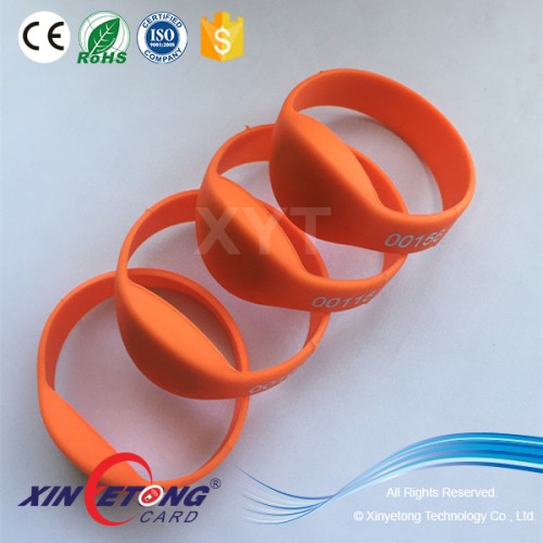 RFID Silicone Wristband MF1k Series Number Printing