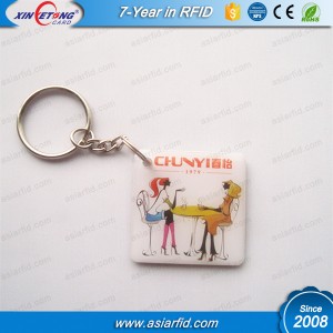 13.56Mhz HF Ultralight C KeyCard With Metal Key Ring For Access Control(28*56MM)