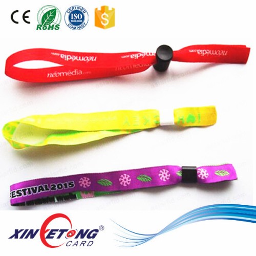 13.56MHZ Low Cost Woven RFID Wristband For Event Or Festival